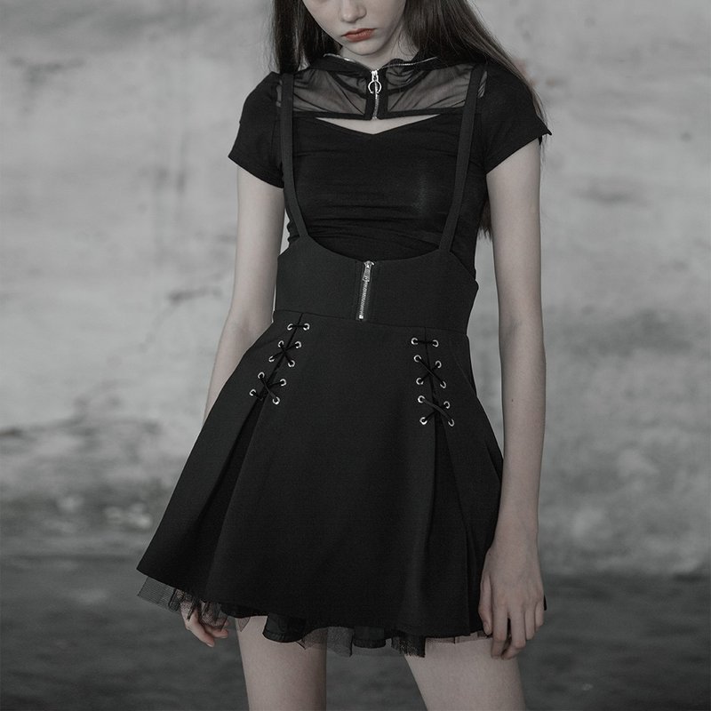 Pagan School of Philosophy Hole Slip Dress /*Added Larger Size* - กระโปรง - วัสดุอื่นๆ สีดำ