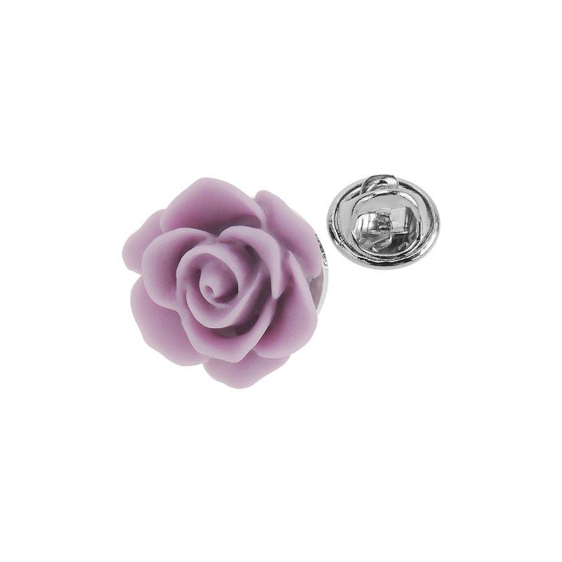 Purple Rose Flower Lapel Pins - เข็มกลัด - พลาสติก สีม่วง