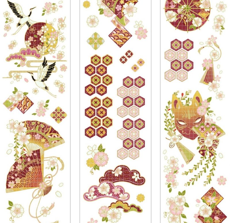 Spring Debris PET Paper Tape Foil Stamping - สติกเกอร์ - วัสดุอื่นๆ หลากหลายสี