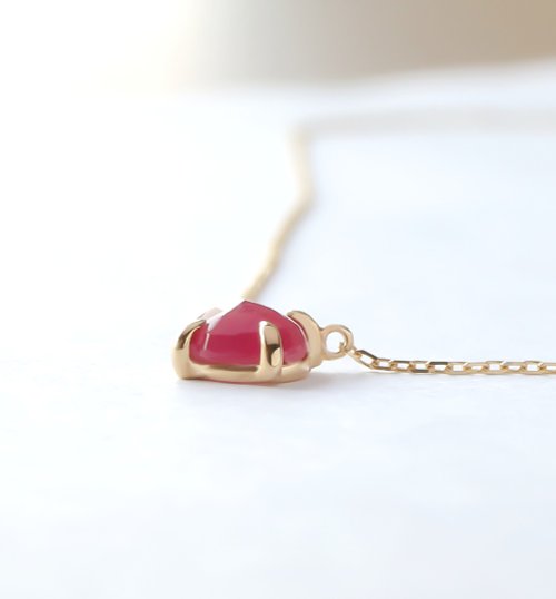 【美品】K10PGローズカットルビーネックレス✨ ルビー K10ネックレス ローズカット ~VALOA~ 7月誕生石