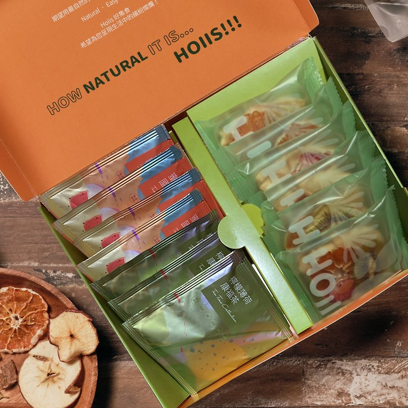 [Mother's Day Gift] 14-piece Comprehensive Dried Fruit Tea Double Gift Box (8 bags in total of Kangfu Tea + National Treasure Tea + One Day - Tea - Other Materials 