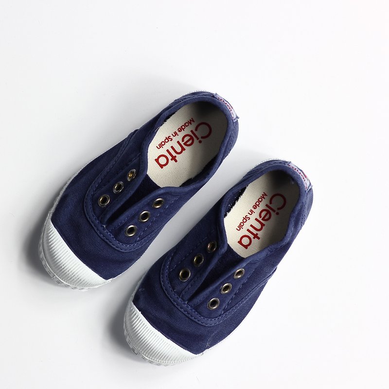西班牙國民帆布鞋 CIENTA 大人尺寸 洗舊 深藍色 香香鞋 70777 84 - 女款休閒鞋 - 棉．麻 藍色