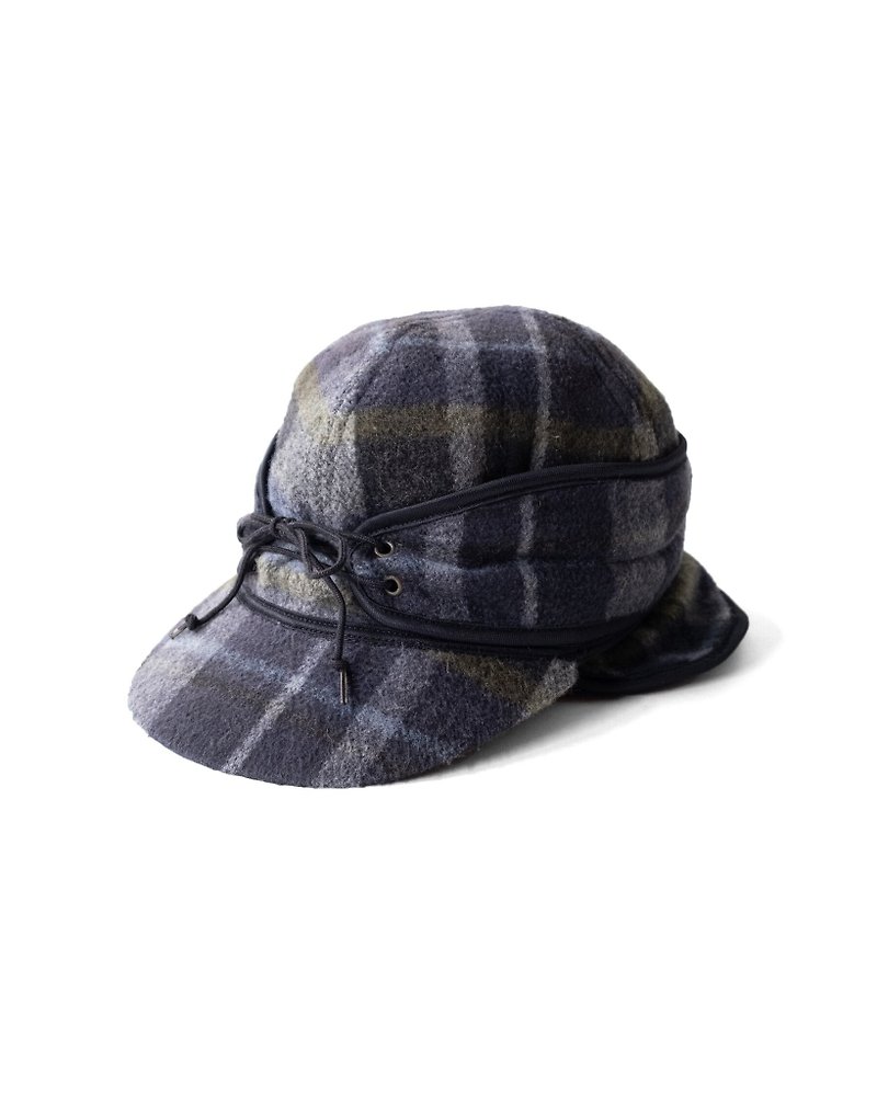 A PRANK DOLLY - 羊毛格紋遮耳狩獵帽(H112003) - 帽子 - 其他材質 多色