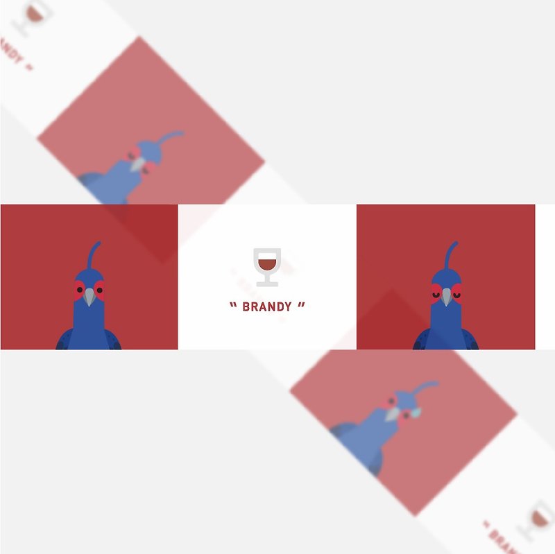 Classic Emoji Paper Tape-Blue Land Emperor's Pheasant - Washi Tape - Paper Red