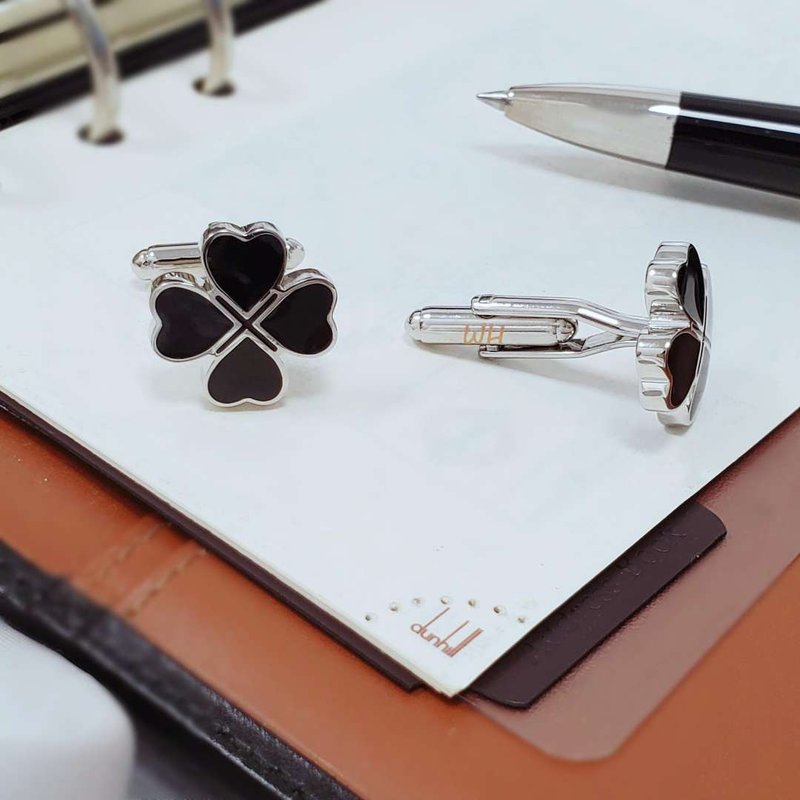 (Customise Gift) Engraved Cufflinks (Scouts Sign pattern) - กระดุมข้อมือ - โลหะ สีเงิน