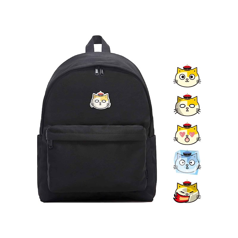 [HC STORE x Huang Ama Joint Series] Anti-theft Backpack-Ama Emoji - กระเป๋าแล็ปท็อป - เส้นใยสังเคราะห์ สีดำ