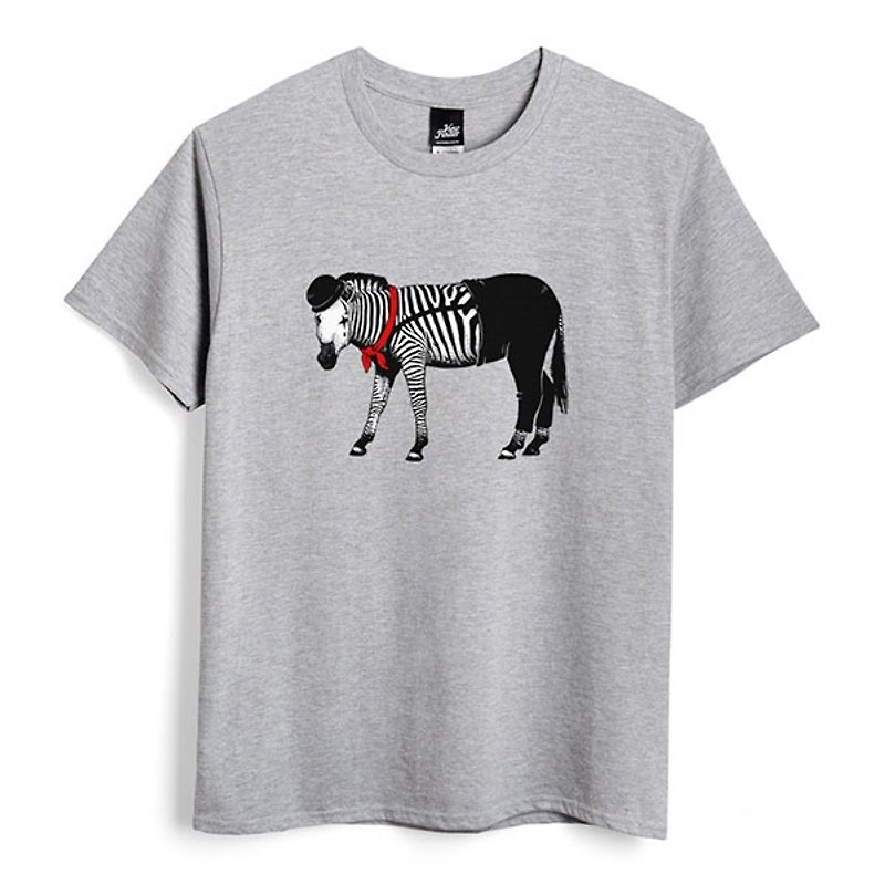 Zebra mime - dark gray Linen- neutral T-shirt