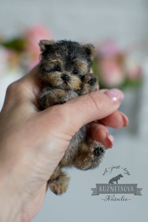 Shih Tzu Yorkie Mix Needle Felted Dog Sculpture Pet Replica Dog Memory Pet  Portrait Personalized Wool Figurine Wool Art Toys 