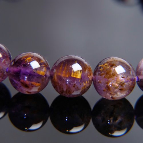 はまです。ルチルクォーツアメジストブレスレット（天然石ハンドメイド） imgrc0085565308.jpg