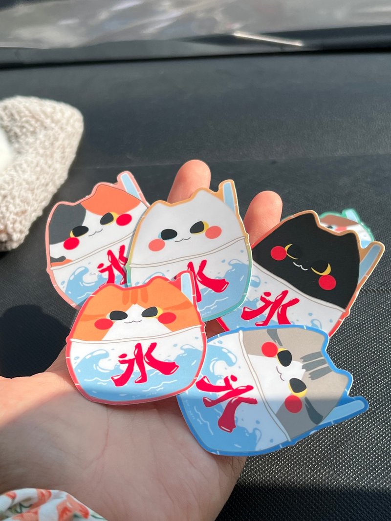 Kakigori Cat Stickers Set - Stickers - Paper Red