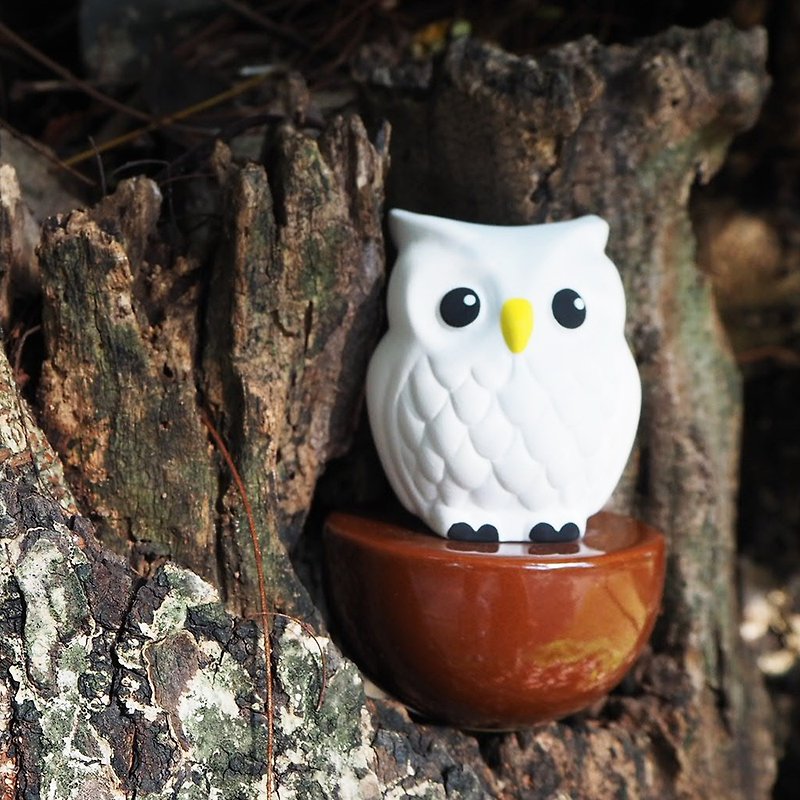 Blinky Owl Ceramic Fragrance Diffuser - 香薰/精油/線香 - 陶 咖啡色