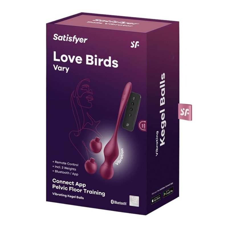 Love Birds Vary App-Controlled Vibrating Kegel Ball - สินค้าผู้ใหญ่ - ซิลิคอน สีแดง