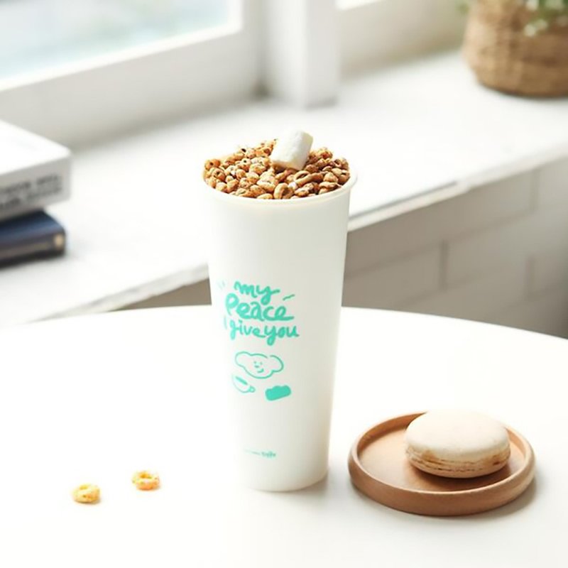 Gracebell 系列 Typo 隨行杯 02. Peace - 玻璃杯 - 玻璃 白色