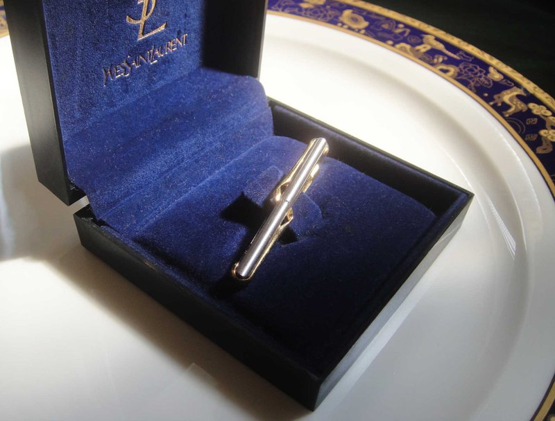 [Old Time OLD-TIME] Early second-hand YSL tie clip - เนคไท/ที่หนีบเนคไท - วัสดุอื่นๆ หลากหลายสี