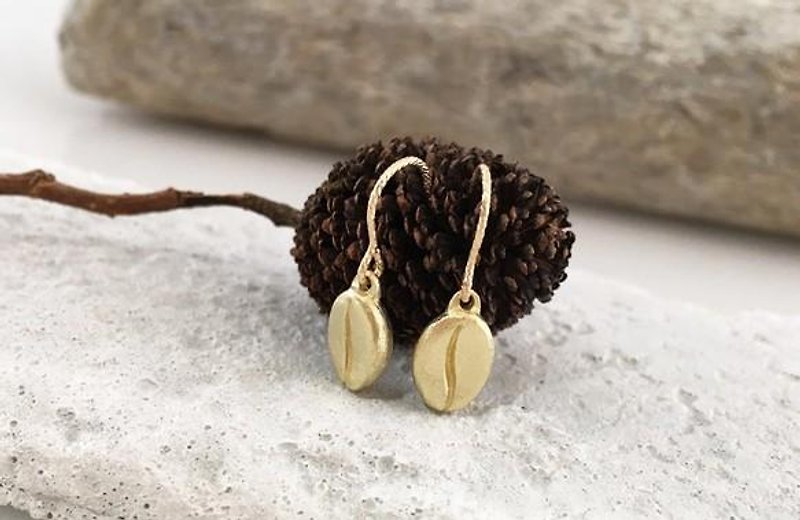 Coffee beans ◆ k14GF gold earrings - Earrings & Clip-ons - Other Metals 