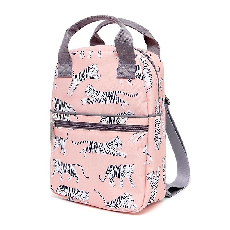 Petit Monkey from the Netherlands ─ Eco-Friendly Pink White Tiger Kid's Backpack-Size L - Backpacks & Bags - Other Materials 