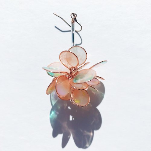 PATIKOLOLA月光小鳥 <Coral>單邊造型手工設計樹脂耳環/垂吊款/earring/accessories