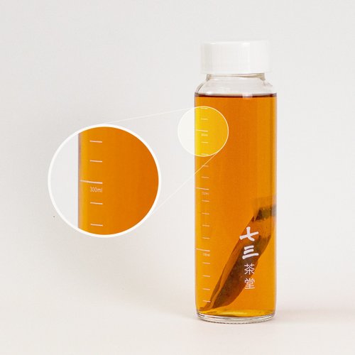 七三茶堂7teahouse 七三茶堂 品牌刻度冷泡茶瓶 (400ml、玻璃瓶身、 PP瓶蓋)