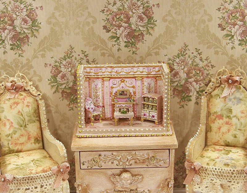 Roombox: miniature Pink living room 1:144 - อื่นๆ - ไม้ หลากหลายสี