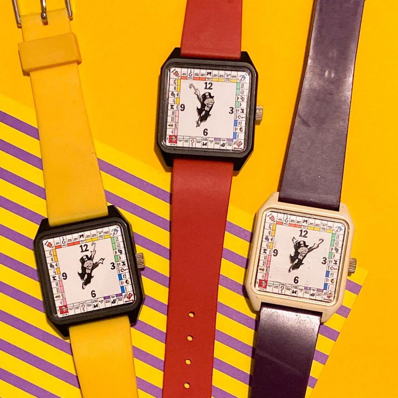 1980s Vintage Monopoly Map Watch Collection (Bad) - นาฬิกาคู่ - พลาสติก หลากหลายสี