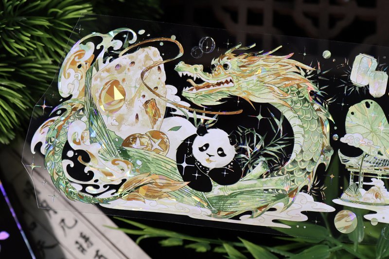 慶端陽 (パンダ) PET 紙膠帶 貝殼光 10米卷 (kiss-cut) - 紙膠帶/和紙/PET - 其他材質 多色