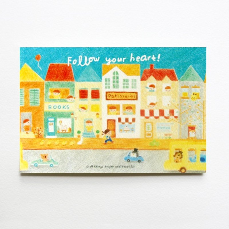 Follow your heart Postcard - การ์ด/โปสการ์ด - กระดาษ หลากหลายสี