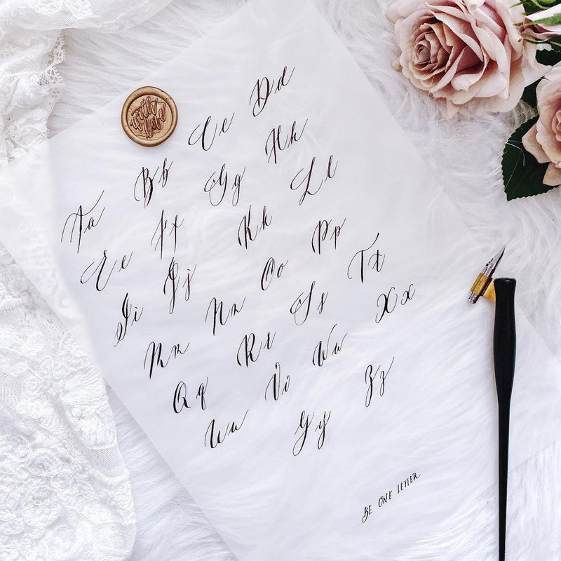 レトロロマン水筆西洋書道 初級 - 絵画教室・アートスクール - 宝石 