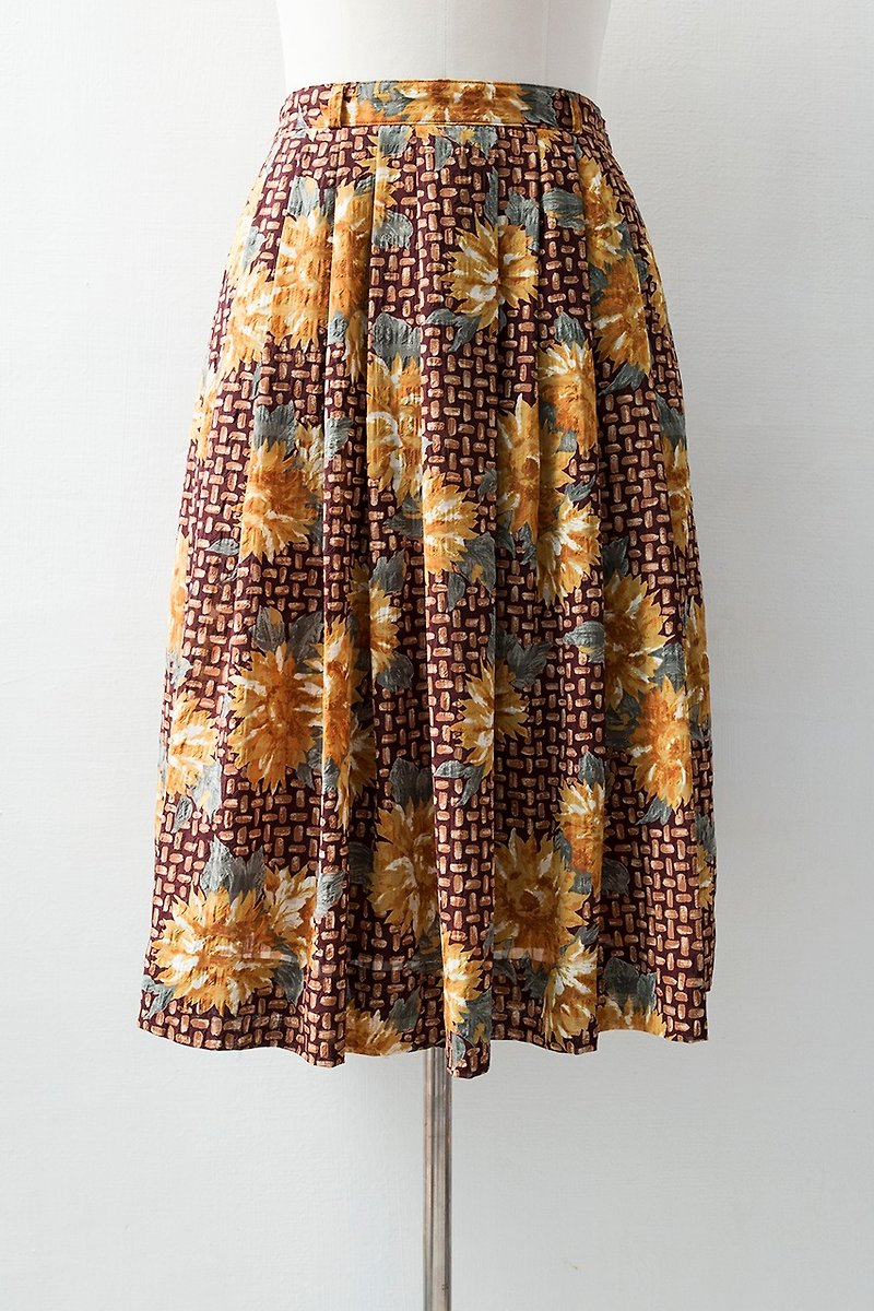 Banana Flyin '| vintage | enjoy the sun Japan Shimokitazawa large floral Yuanqun - Skirts - Cotton & Hemp 