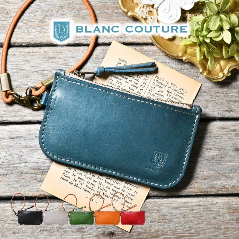 コインケース 薄い ファスナー 小銭入れ 革 - 財布 - 革 ブラック