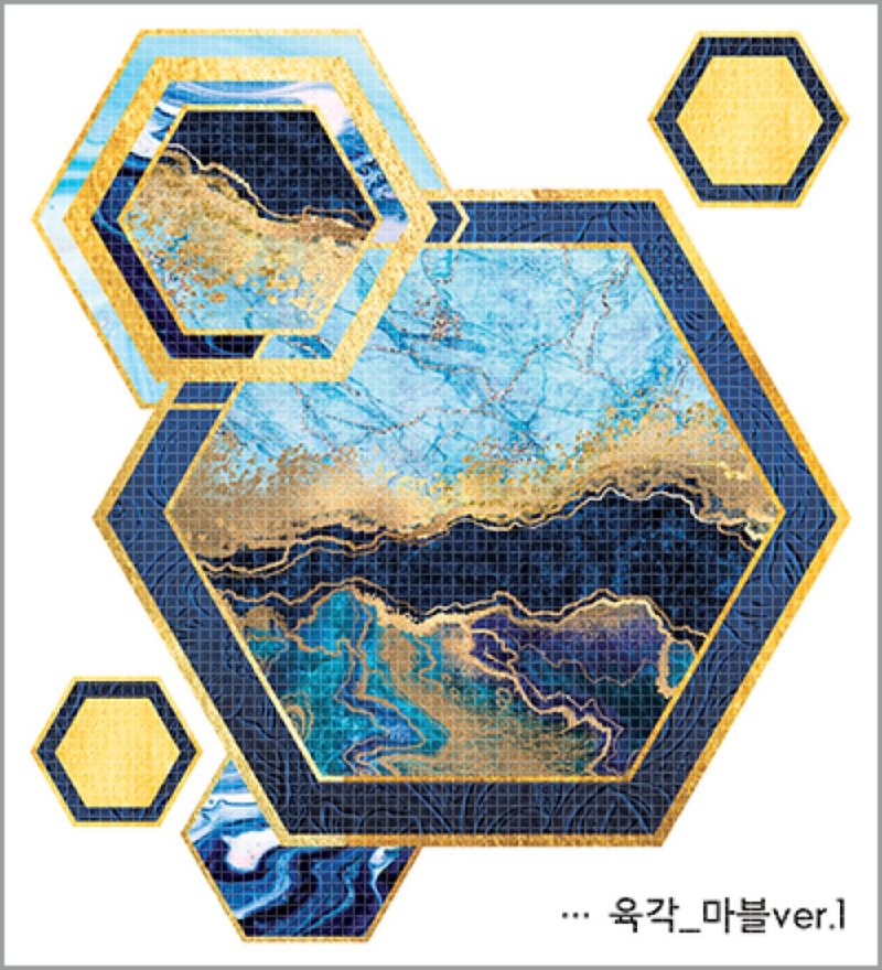 hexagonal marble 6types (blackraccoon) Vintage collage design paper sticker - 貼紙 - 紙 多色