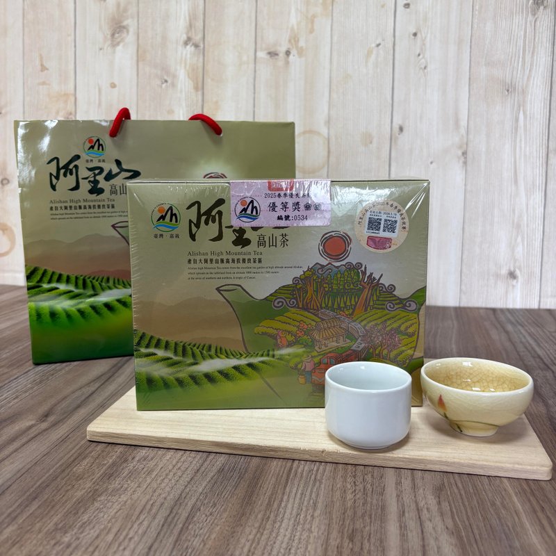 梅山鄉農會 2025春季阿里山高山茶青心烏龍-優等獎(300克X2罐/盒) - 茶葉/茶包/水果茶 - 其他材質 綠色