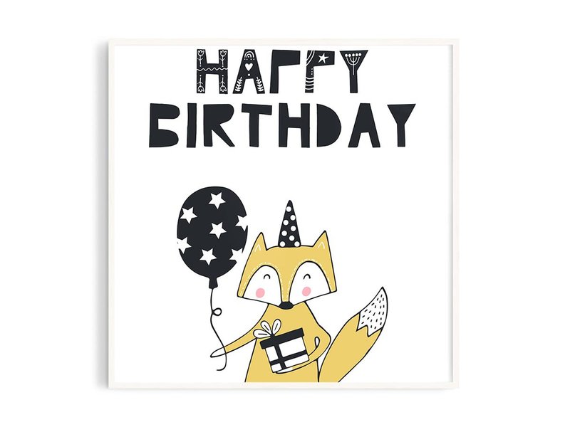 Birthday Party B1丨Illustration/Hanging Picture/Poster/Made in Taiwan/Log Picture Frame/Customized Size - โปสเตอร์ - กระดาษ ขาว