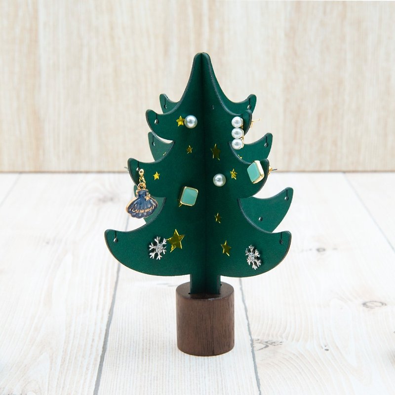 [jarraa] jewelry storage display rack - happy Christmas tree - Items for Display - Faux Leather Green