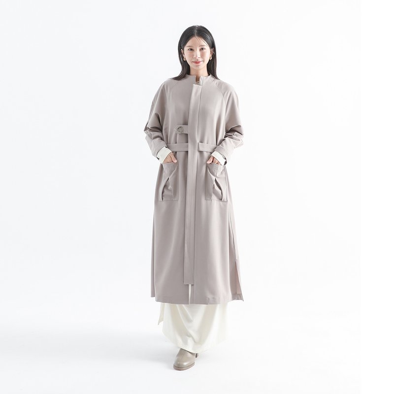 [Classic Original] Fuxiao_Dawn Jacket Dress_CLD521_Light Gray - ชุดเดรส - เส้นใยสังเคราะห์ สีดำ