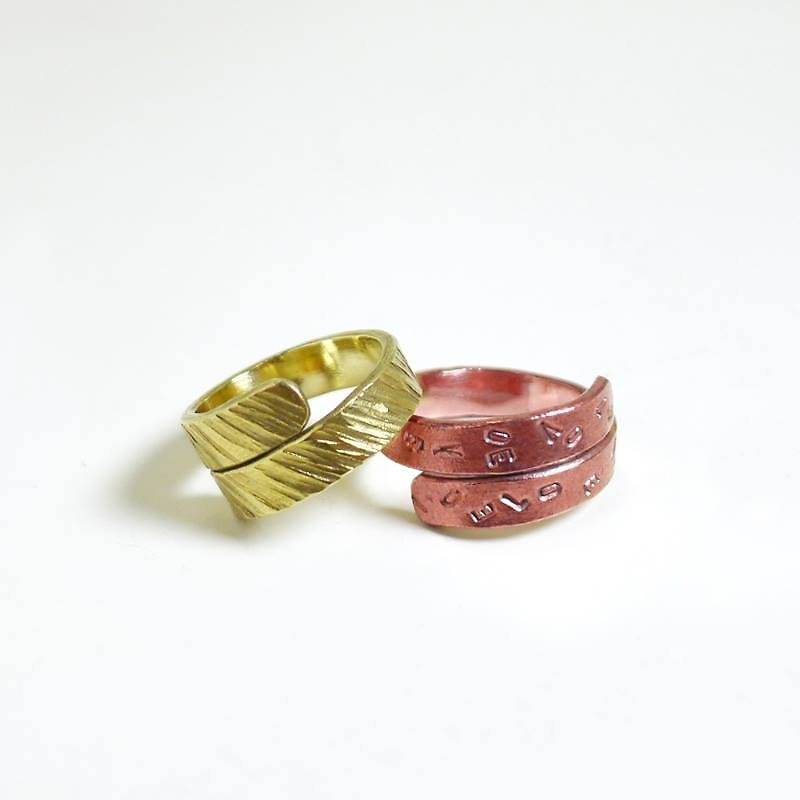 迴旋木紋銅 戒指 - 戒指 - 其他金屬 