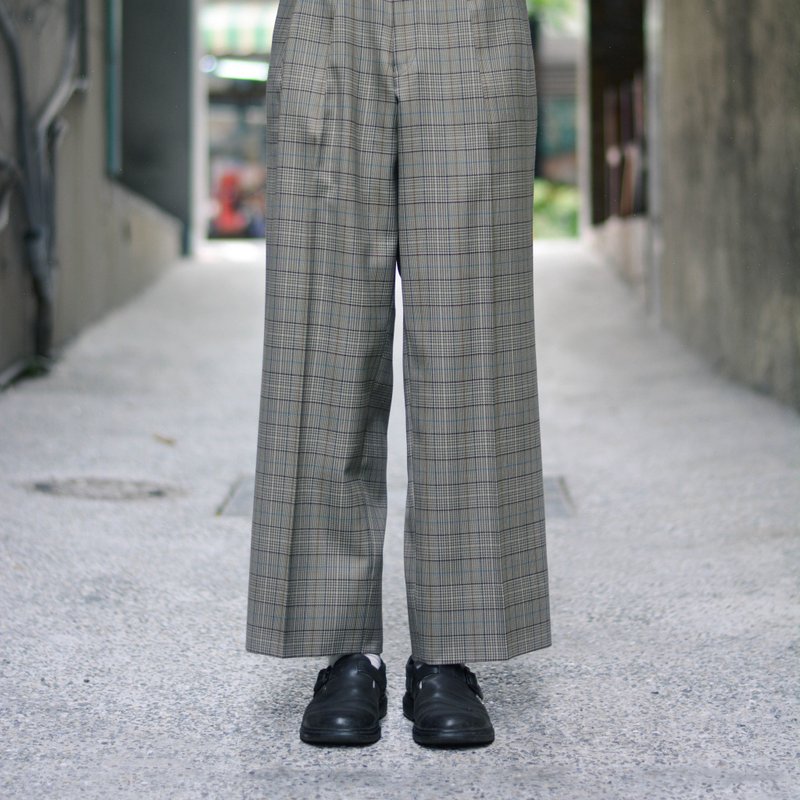 P233-04 | 29 waist | early stock new products | vintage plaid trousers | - กางเกงขายาว - วัสดุอื่นๆ 