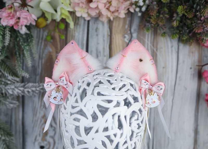 Catzo theCatEarsフェイクファーCatEarsヘッドバンド - ヘアアクセサリー - その他の化学繊維 ピンク