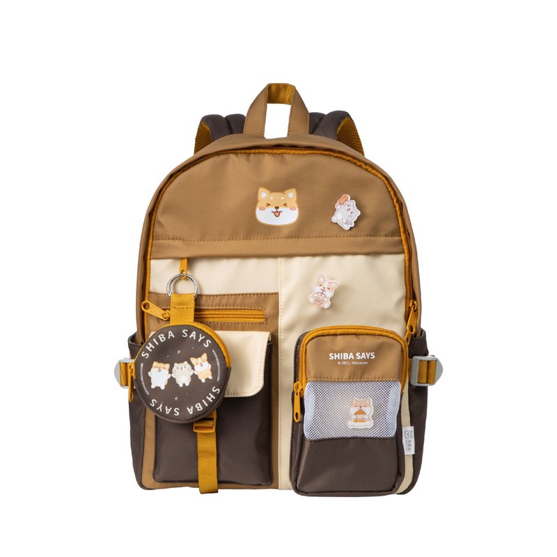 Chai Quotations Joint Model - Water Resistant Backpack - กระเป๋าเป้สะพายหลัง - ไนลอน สีนำ้ตาล