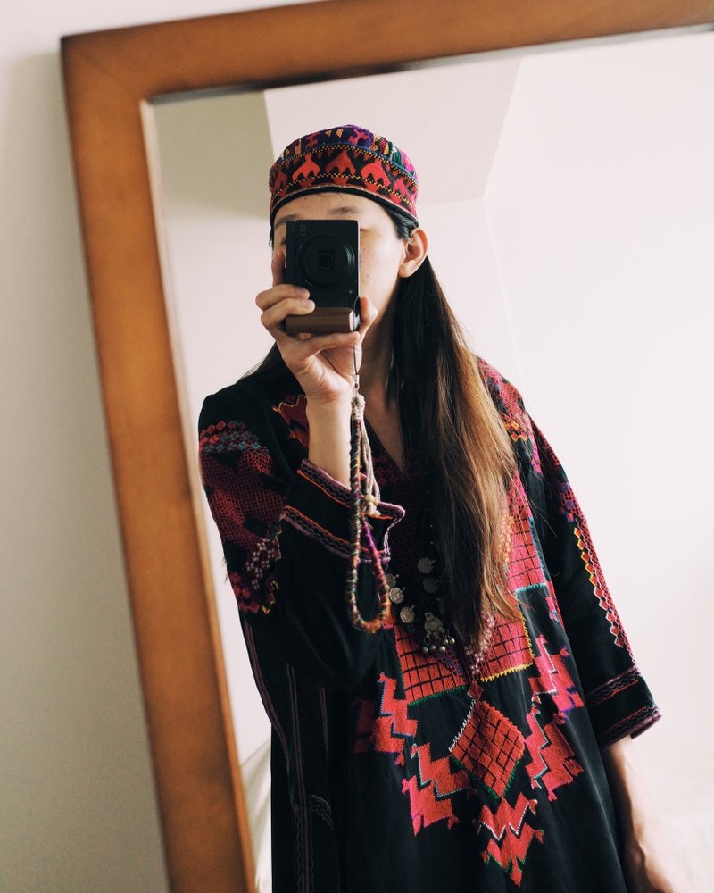 Vintage 阿富汗手工刺繡圓帽 - 帽子 - 棉．麻 