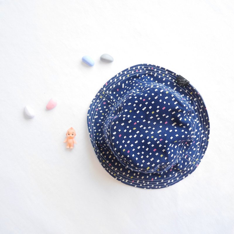 Summer double-sided fisherman hat series | Kyoto flavor deep blue - Hats & Caps - Cotton & Hemp Blue