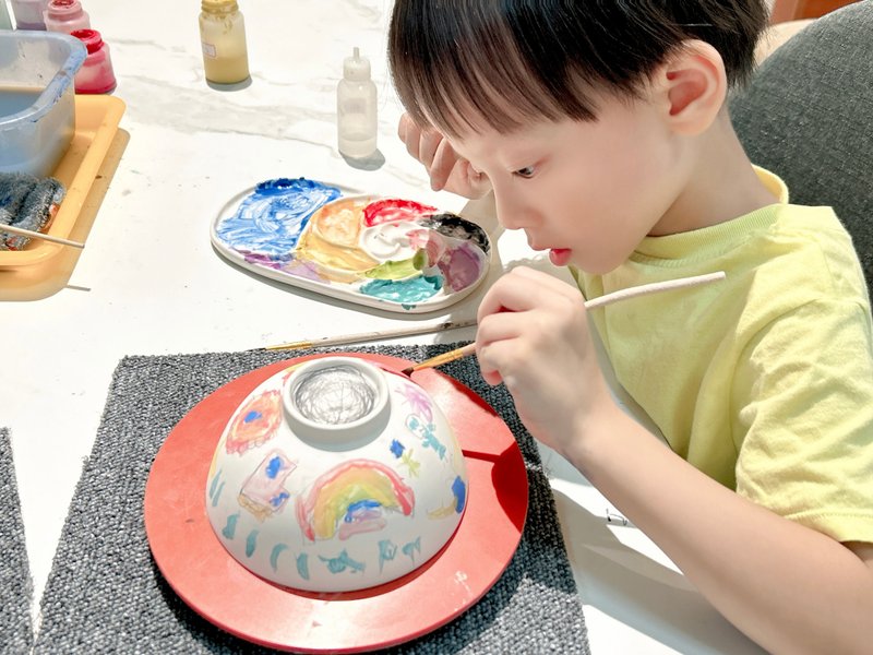 [Experience promotion price] [Taichung Painted Porcelain] Hand-painted high-temperature underglaze colored porcelain plates and bowls - Pottery & Glasswork - Porcelain 