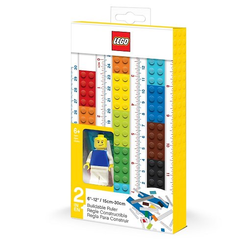 LEGO樂高LED燈系列／文具系列 LEGO 樂高創意組裝文具尺(15-30公分)(附人偶)