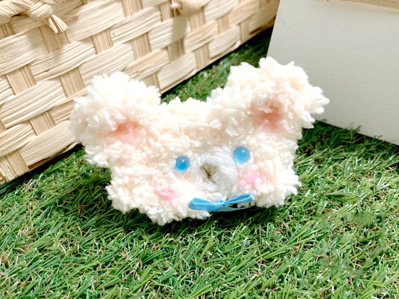 【Customization】Bear pin hairpin/hair tie/hair accessory - เครื่องประดับผม - ขนแกะ สีเหลือง