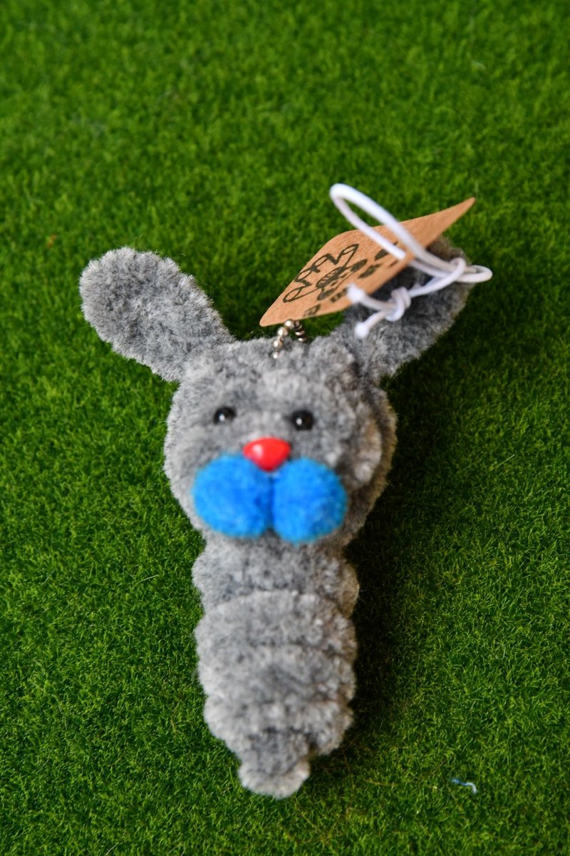 蜜蜂灰小兔7.5cm-毛根扭扭棒手作/髒萌流浪動物園/モールアート - 其他 - 其他人造纖維 灰色