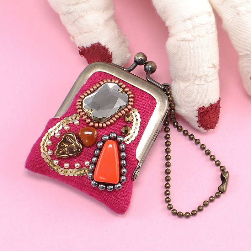 小さな小さながま口sparkle18 - 化妝袋/收納袋 - 塑膠 粉紅色