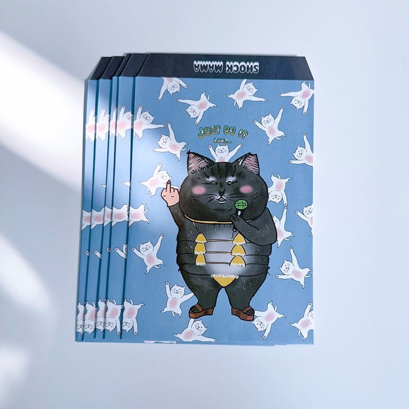 Mr. cat Mob paper bag/ 5pics - ซองจดหมาย - กระดาษ สีน้ำเงิน