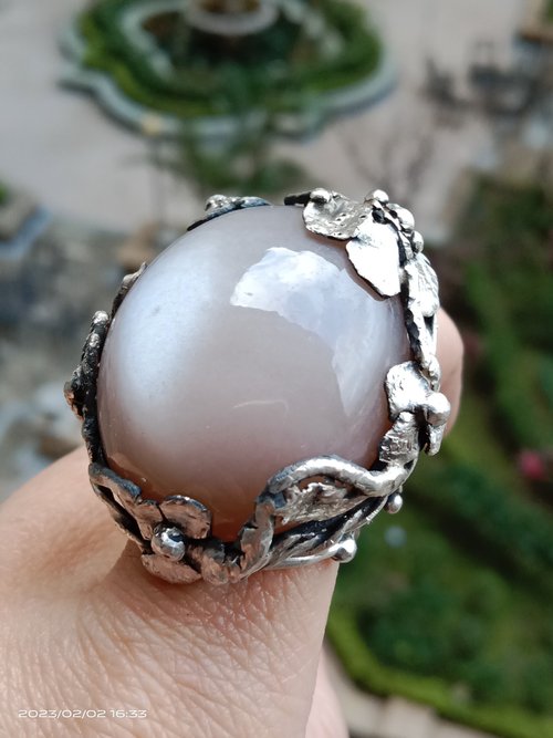 ハンドメイド　シルバーリング　ムーンストーン13号　Charch jewelry ハンドメイド シルバーリング ムーンストーン13号 Charch jewelry