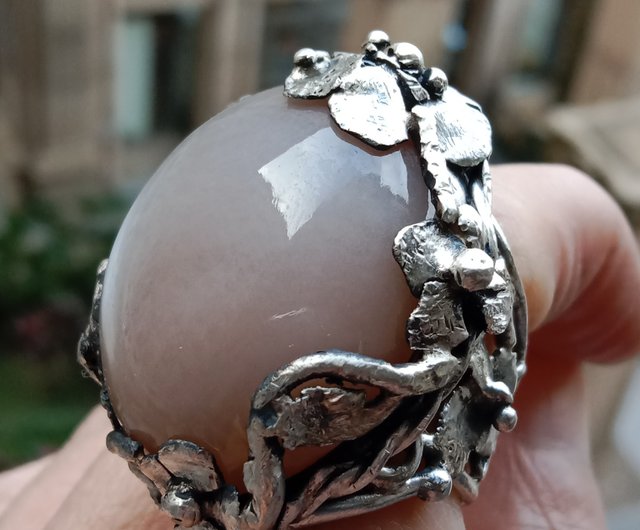 ハンドメイド　シルバーリング　ムーンストーン13号　Charch jewelry ハンドメイド シルバーリング ムーンストーン13号 Charch jewelry