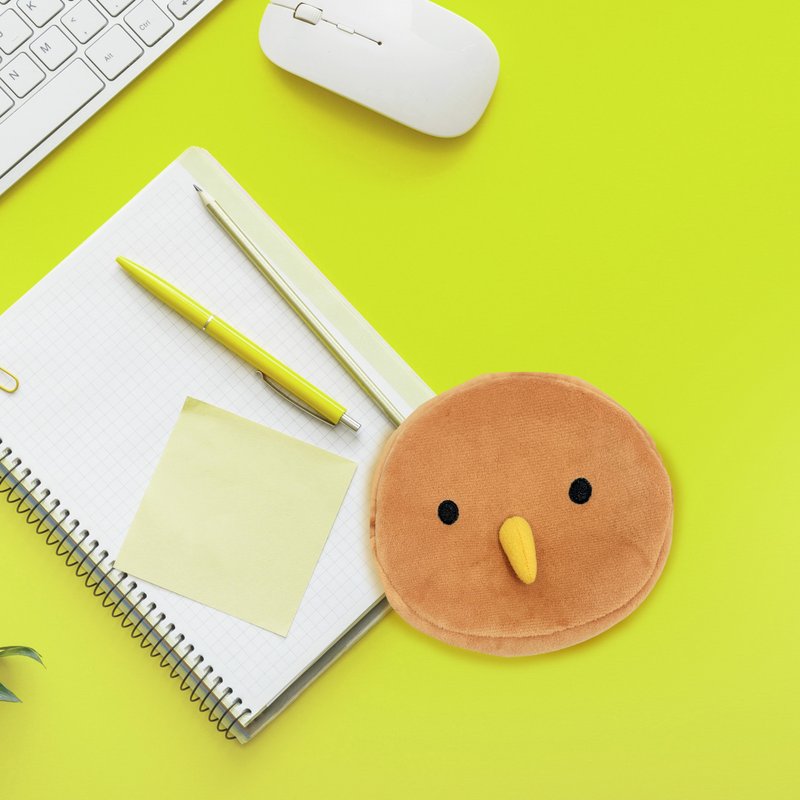 奇異鳥君 臉型收納包 - 化妝包/收納袋 - 聚酯纖維 咖啡色