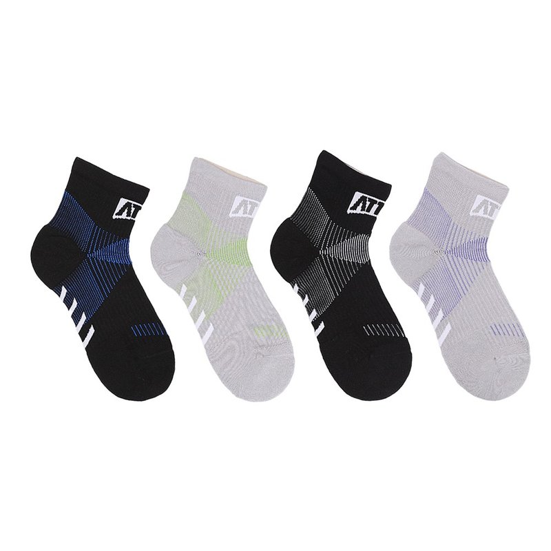 【ATTA】Breathable and stretchable arch socks-blue/light gray green/light gray/light gray purple - Socks - Other Materials Blue